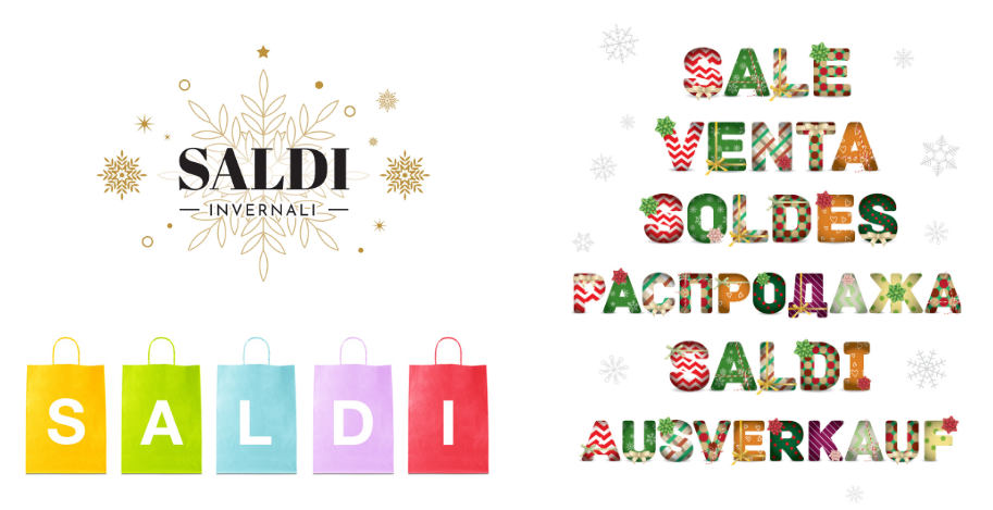 Illustrazione cartelli Saldi