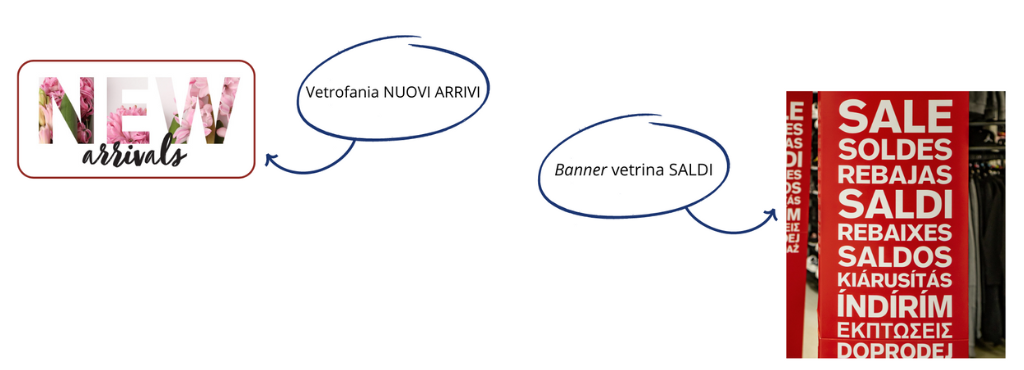 Illustrazione vetrofanie Saldi