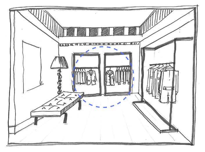 Illustrazione interno di un negozio