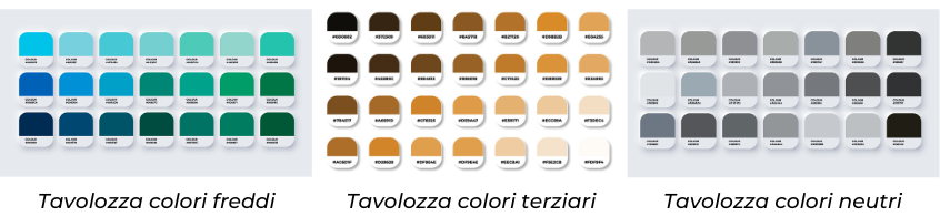 Illustrazione con tavolozze di colori