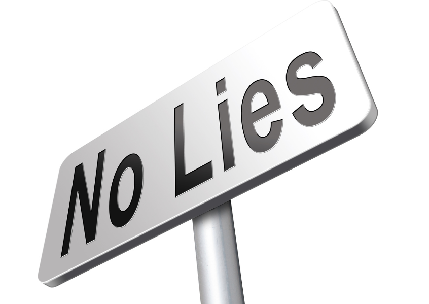 Illustrazione cartello stradale con scritto No Lies