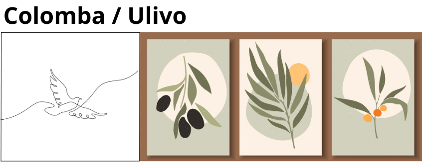 Illustrazione con Colomba e Ulivo