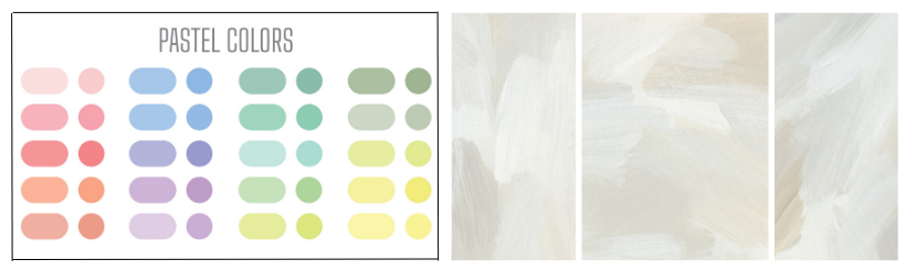 Illustrazione con tavolozza di colori