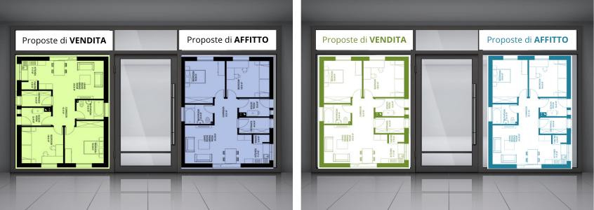 Illustrazione esempio di vetrina immobiliare