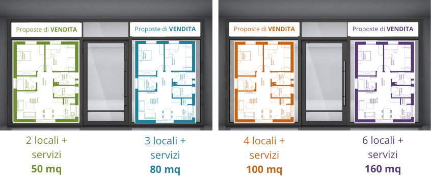 Illustrazione esempio di vetrina immobiliare 2
