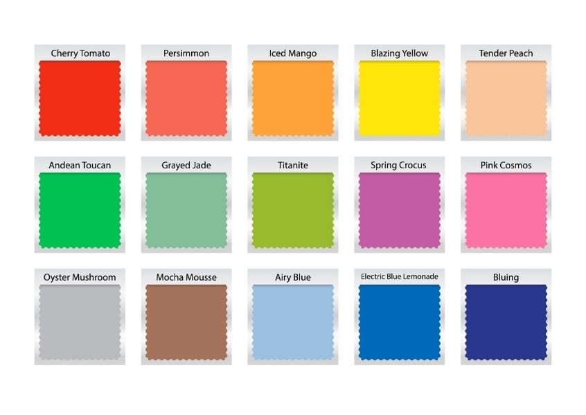 Illustrazione con tavolozza colori estivi