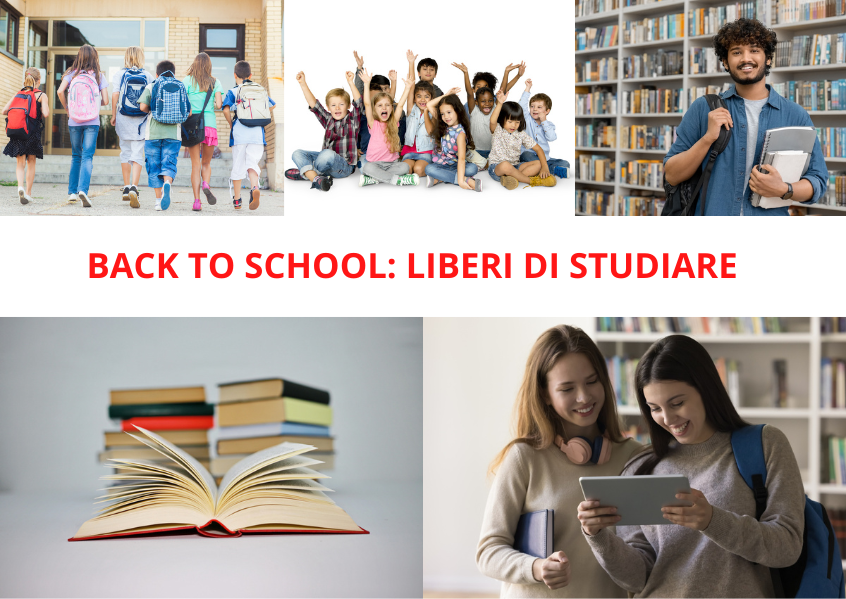 Foto di ragazzi che tornano a scuola