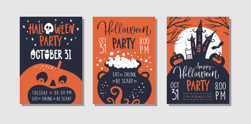 Illustrazione biglietti invito festa halloween