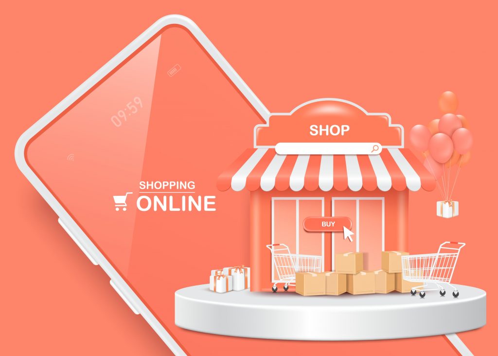 Illustrazione negozio online