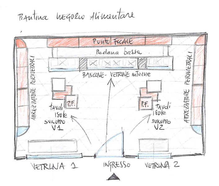 Illustrazione di interno di un negozio