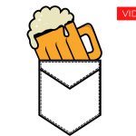 Illustrazione boccale di birra dentro il taschino