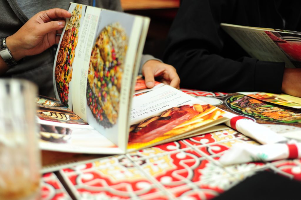 Foto di menù con pizza