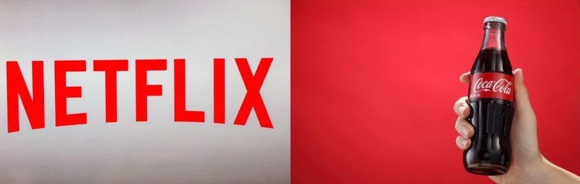 Immagine con logo netflix e bottiglia coca cola da shutterstock