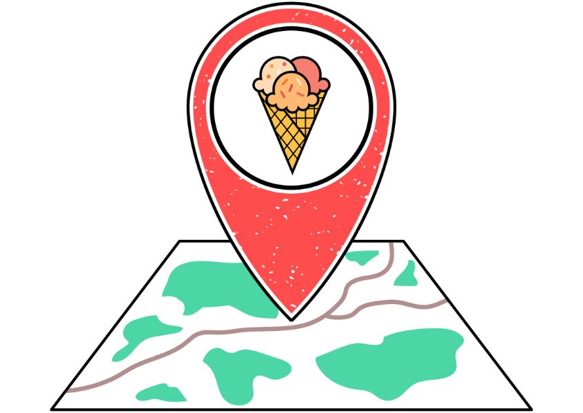 Illustrazione ping rosso app navigatore