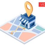 Illustrazione mappa con localizzazione attività commerciale