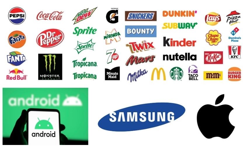 Illustrazione con loghi del mondo Food e Tech
