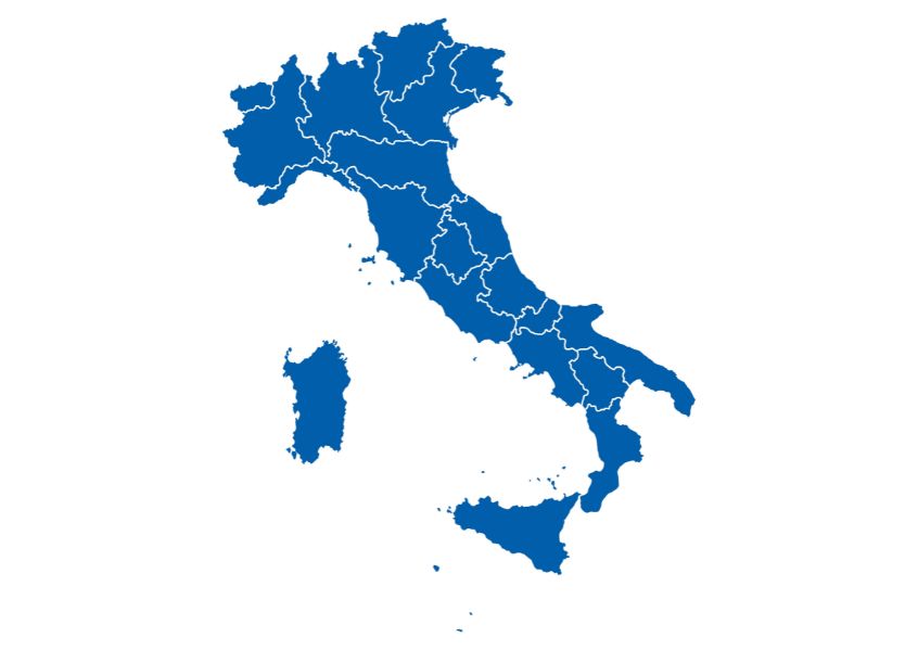 Illustrazione cartina geografica dell'Italia
