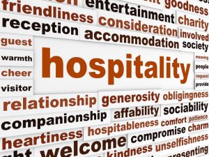 Illustrazione banner con scritto Hospitality
