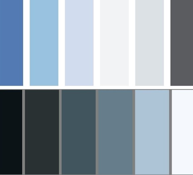 Illustrazione tavolozza colori invernali