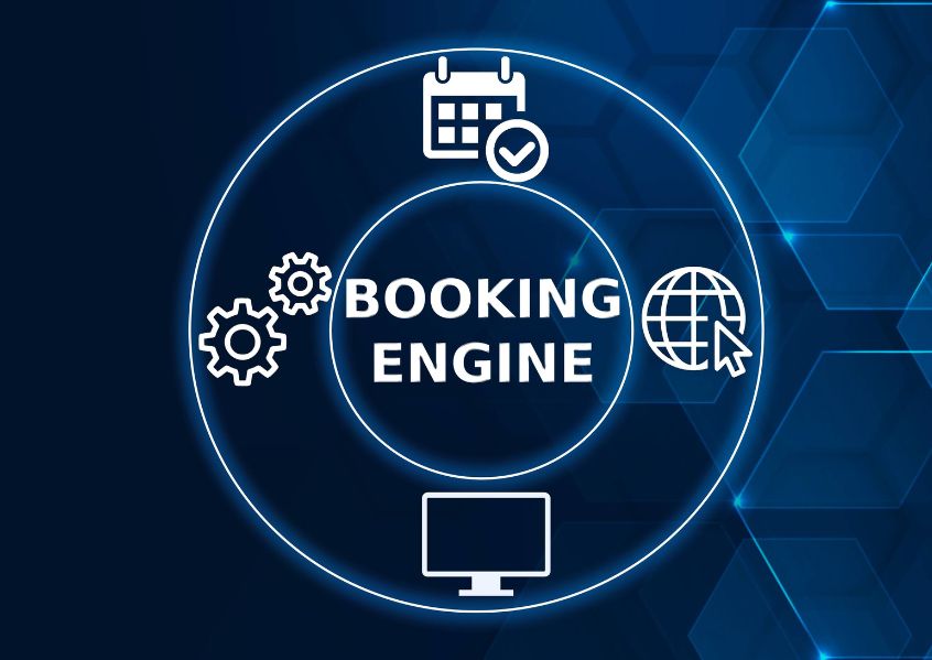Illustrazione con scritta Booking Engine