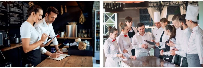 Foto di staff di un ristorante