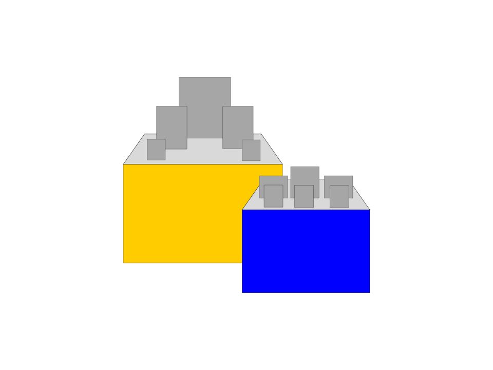 Illustrazione con blocchi giallo e blu