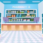 Illustrazione interno farmacia
