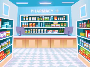 Illustrazione interno farmacia