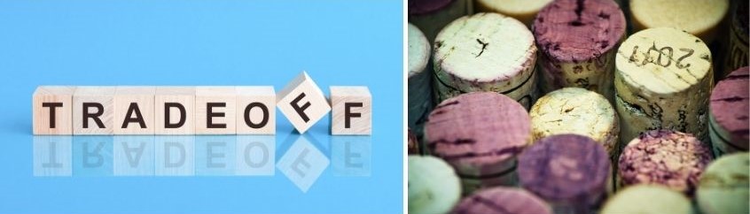 Illustrazione con banner e foto tappi di sughero