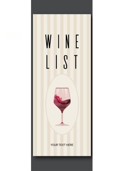 Illustrazione di menu con lista dei vini