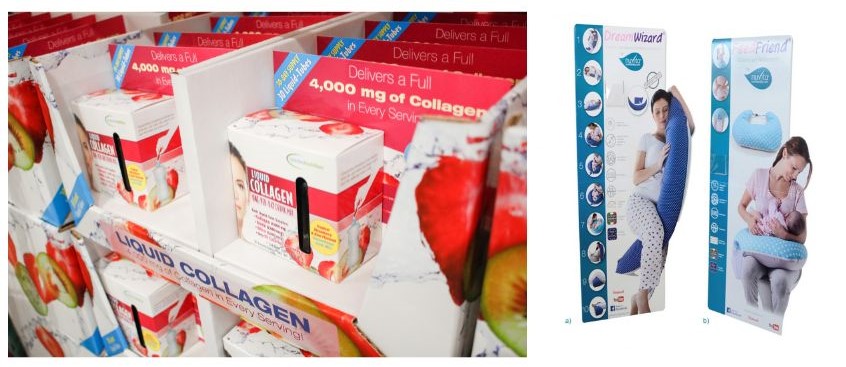 Foto di prodotti in vendita in una farmacia