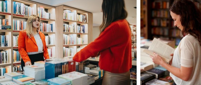 Foto di donne in libreria