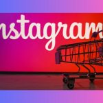 Foto con scritta Instagram e carrello della spesa