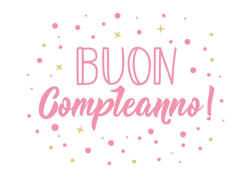 Illustrazione con scritta Buon Compleanno